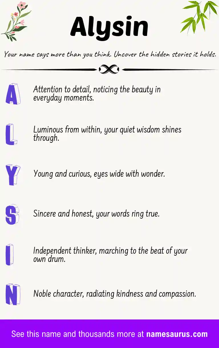 Acrostic poem about Alysin.