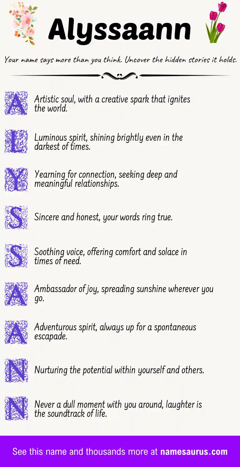 Acrostic poem about Alyssaann.