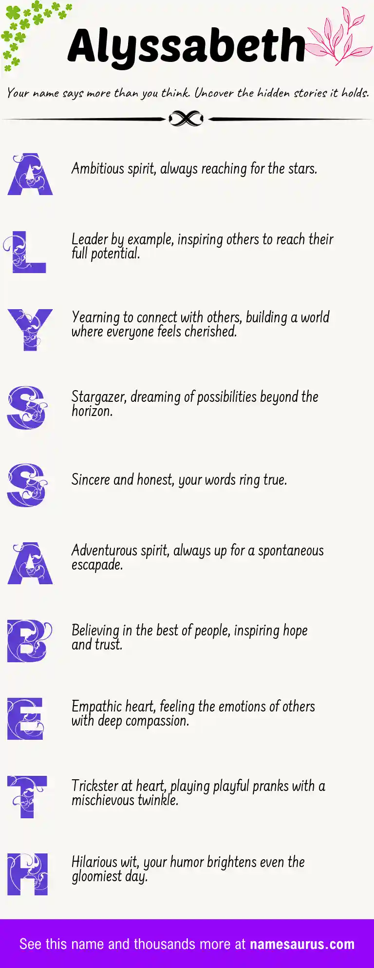 Acrostic poem about Alyssabeth.