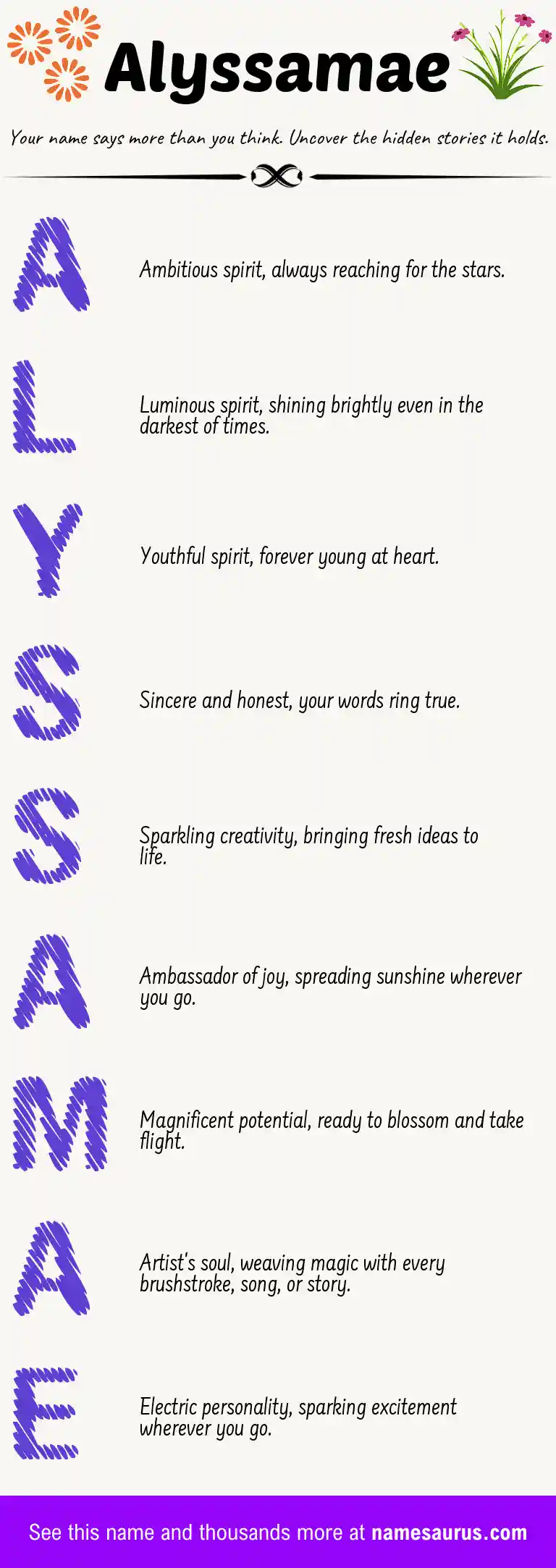 Acrostic poem about Alyssamae.
