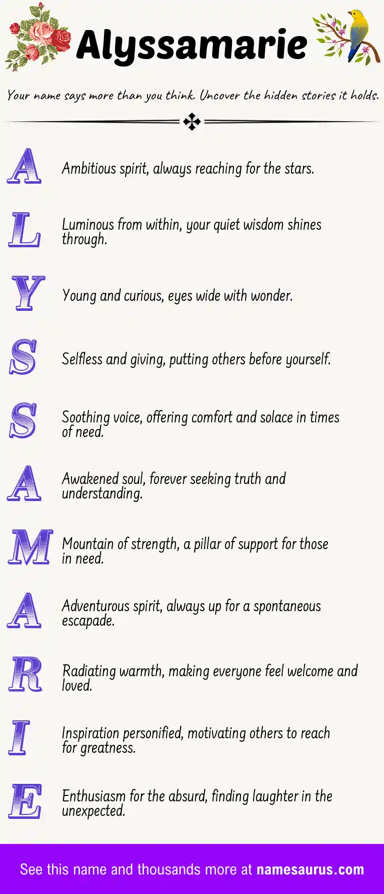 Acrostic poem about Alyssamarie.