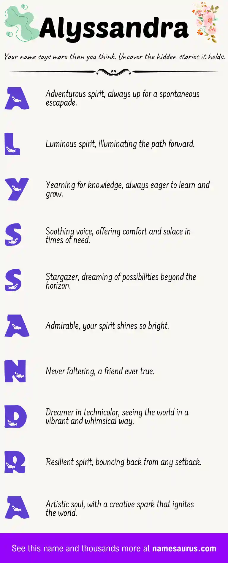 Acrostic poem about Alyssandra.