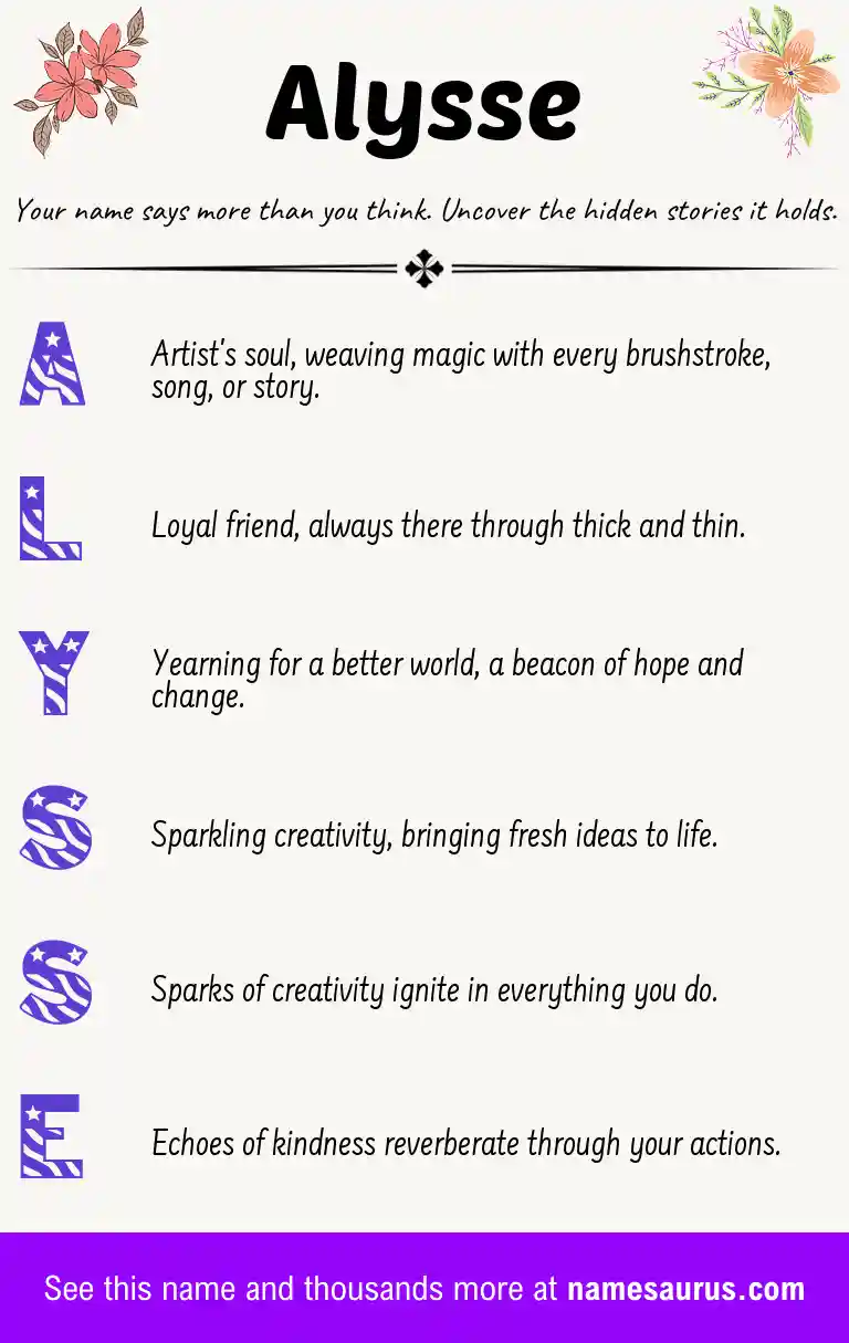 Acrostic poem about Alysse.