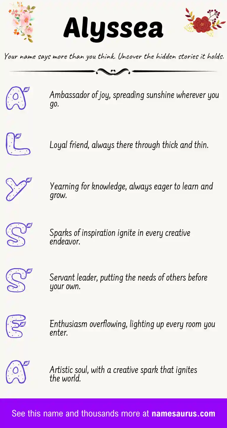 Acrostic poem about Alyssea.