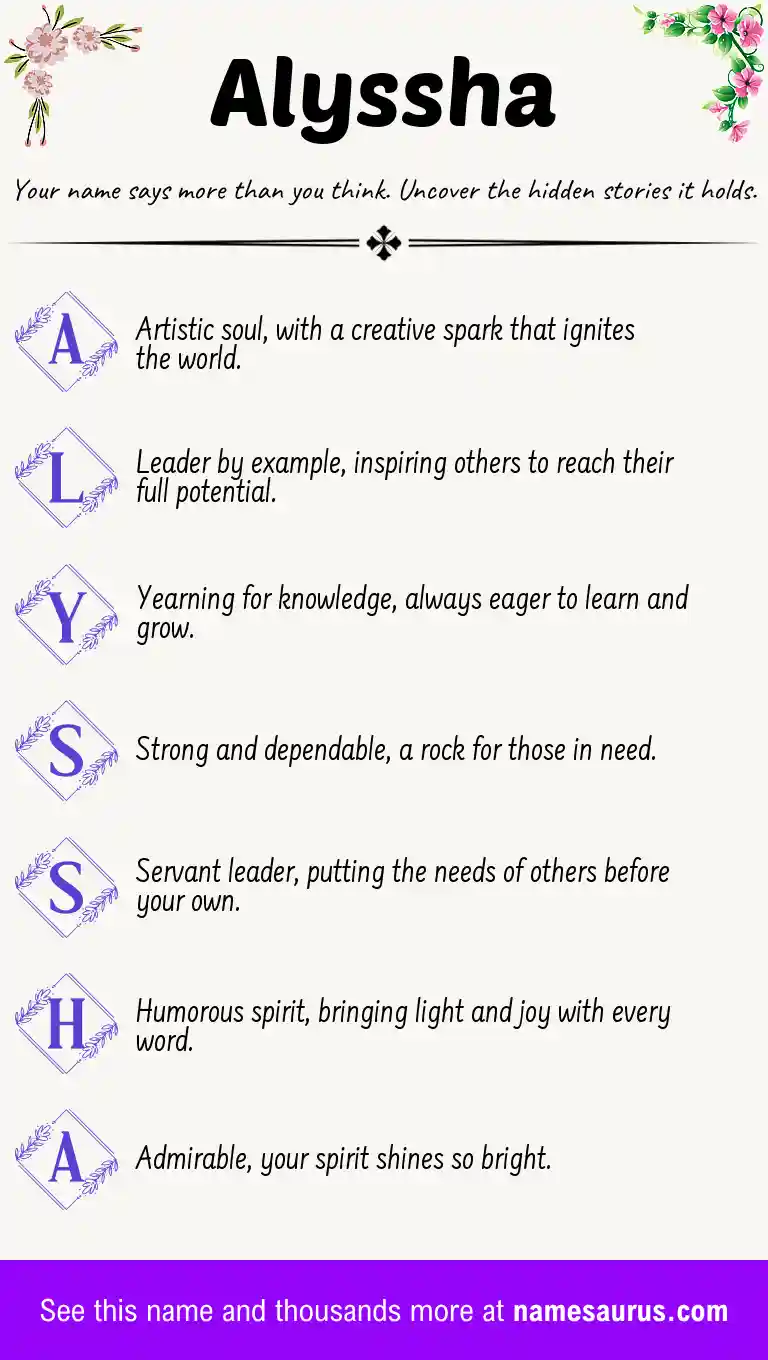 Acrostic poem about Alyssha.