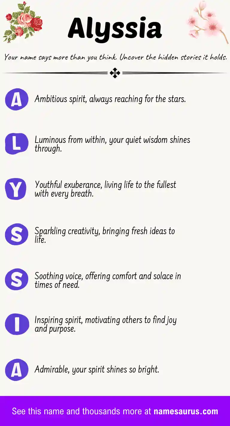 Acrostic poem about Alyssia.