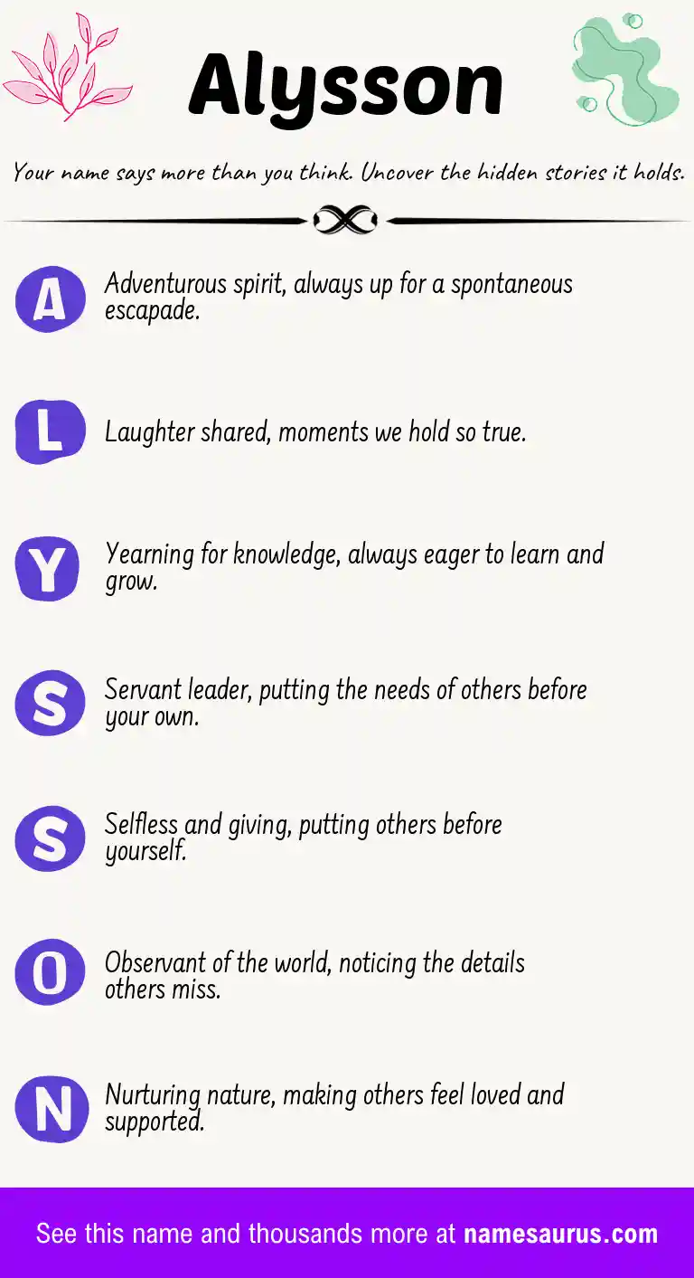 Acrostic poem about Alysson.