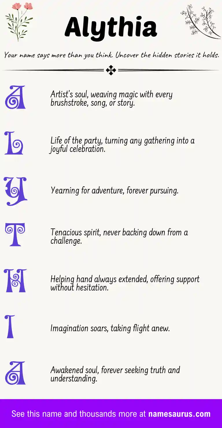 Acrostic poem about Alythia.