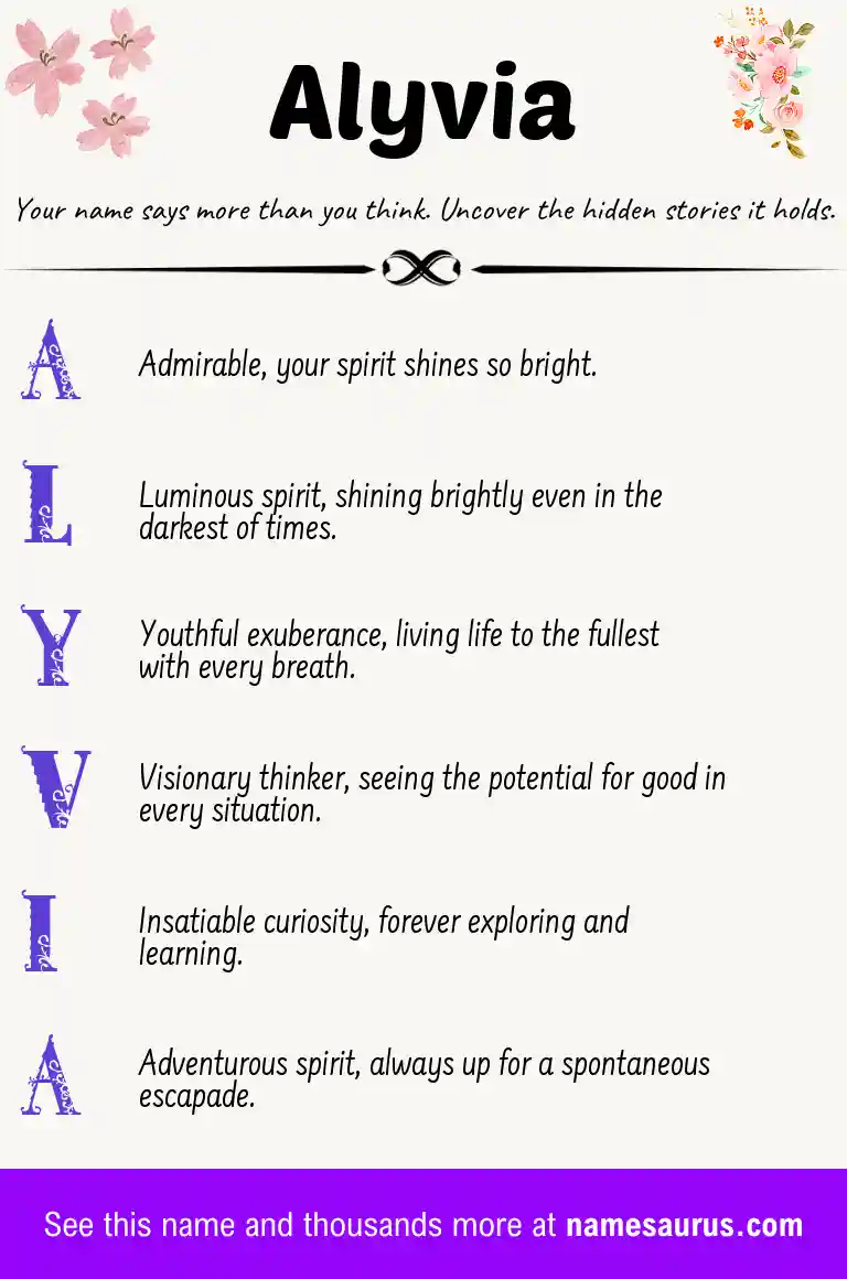 Acrostic poem about Alyvia.