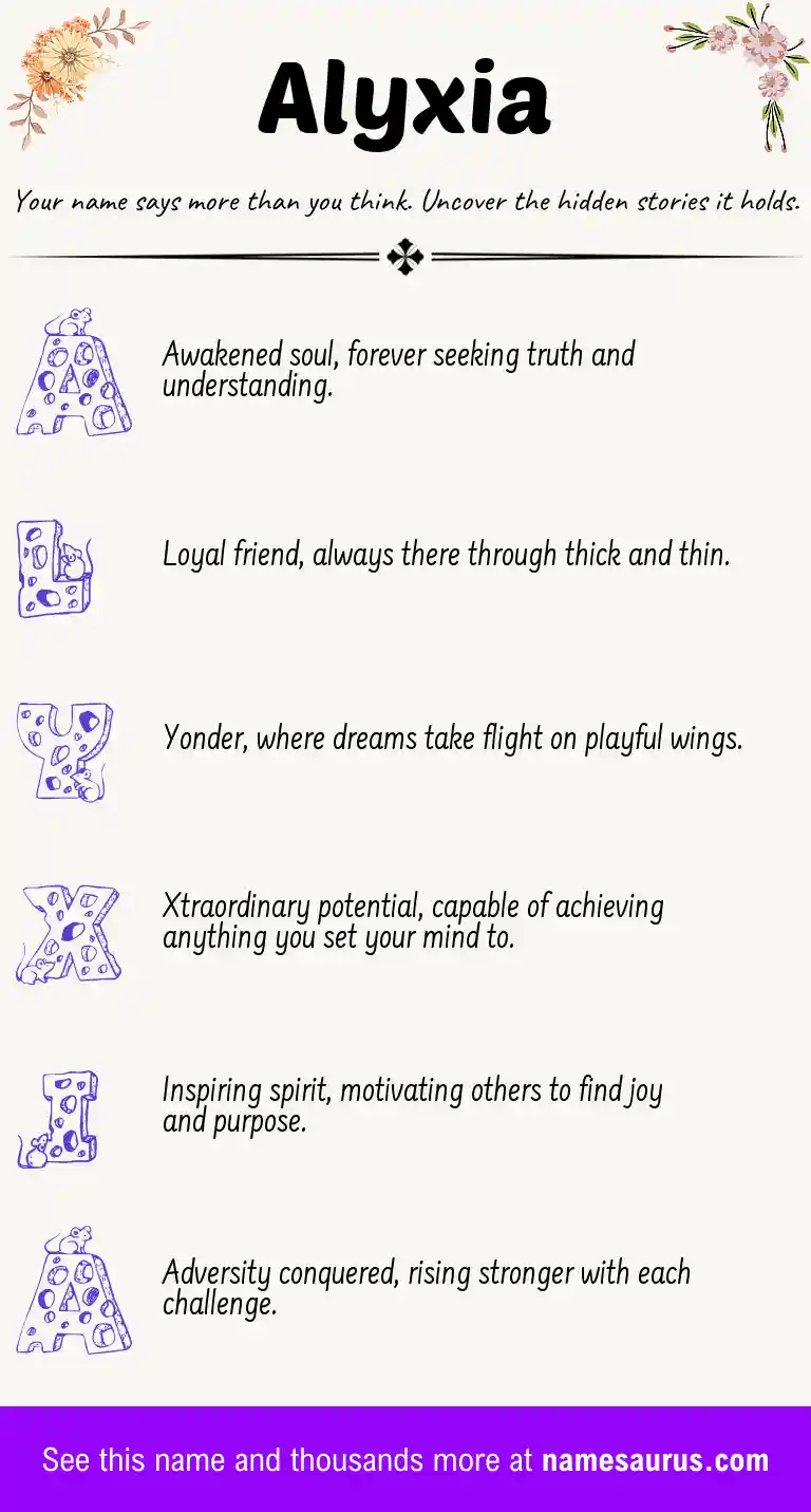 Acrostic poem about Alyxia.