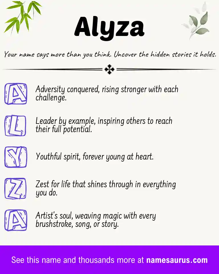 Acrostic poem about Alyza.