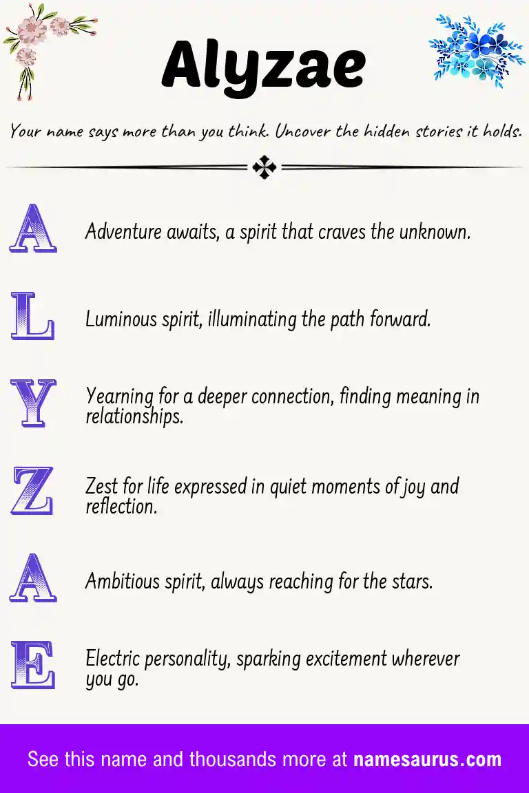 Acrostic poem about Alyzae.