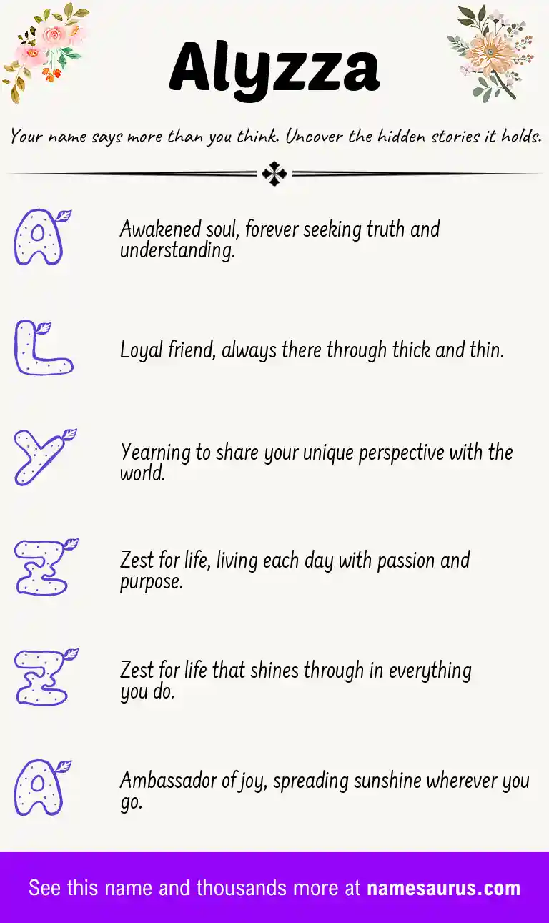 Acrostic poem about Alyzza.