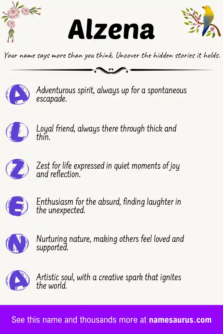 Acrostic poem about Alzena.