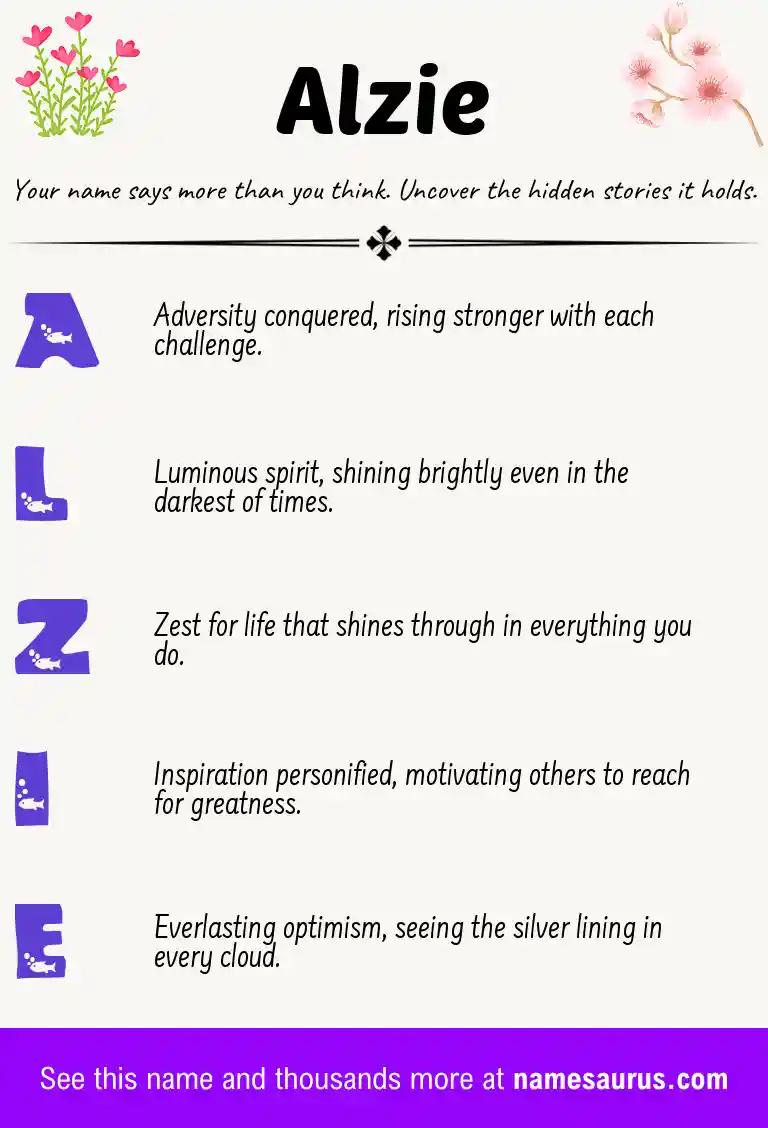 Acrostic poem about Alzie.