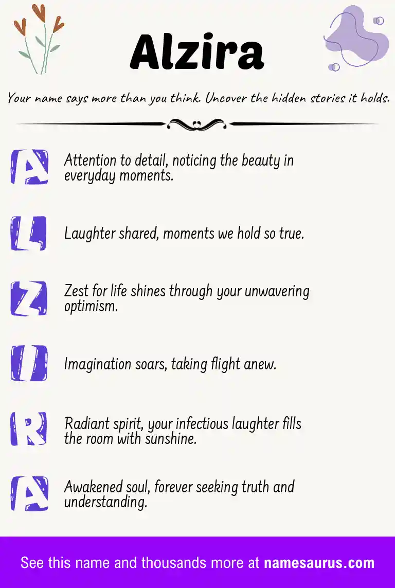 Acrostic poem about Alzira.