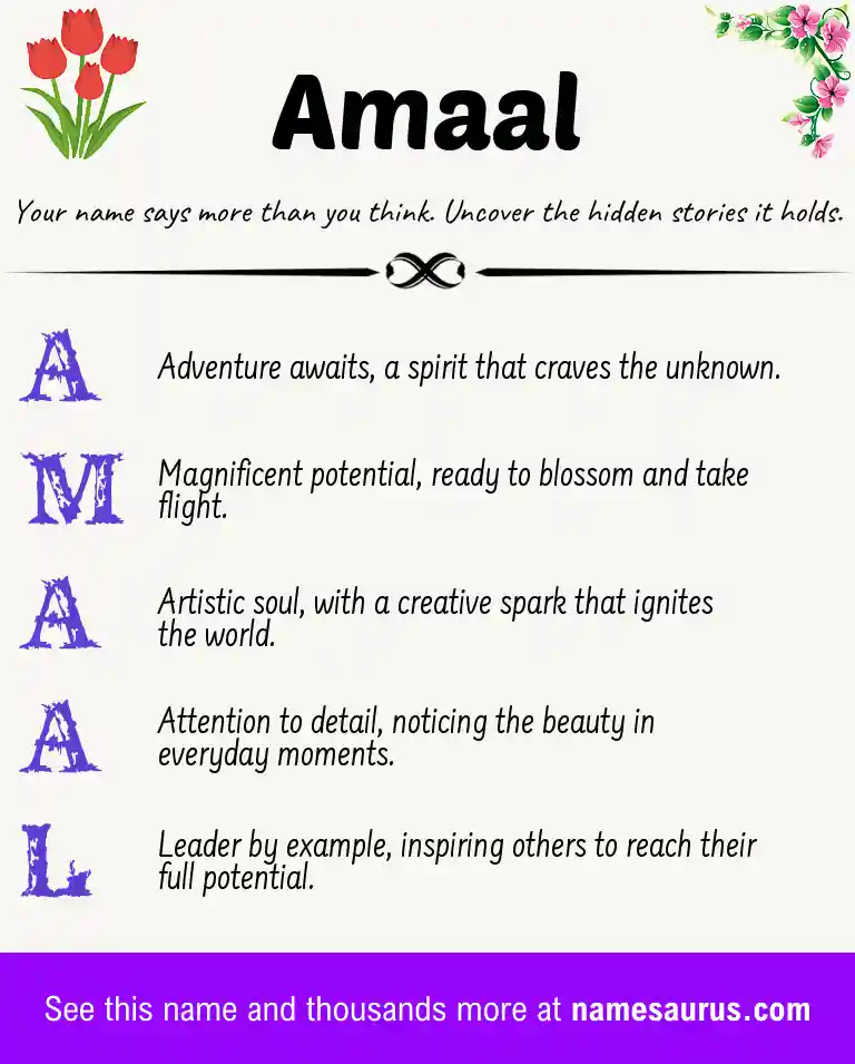 Acrostic poem about Amaal.