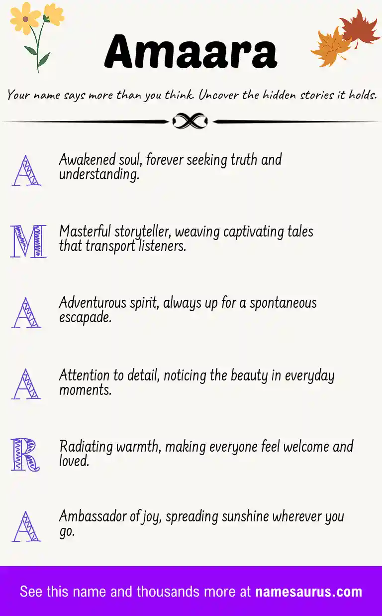Acrostic poem about Amaara.