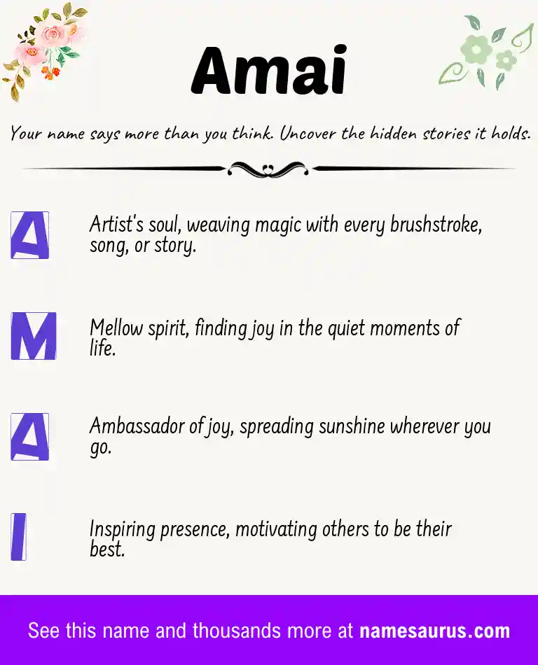 Acrostic poem about Amai.