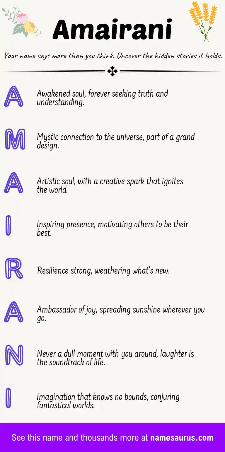 Acrostic poem about Amairani.
