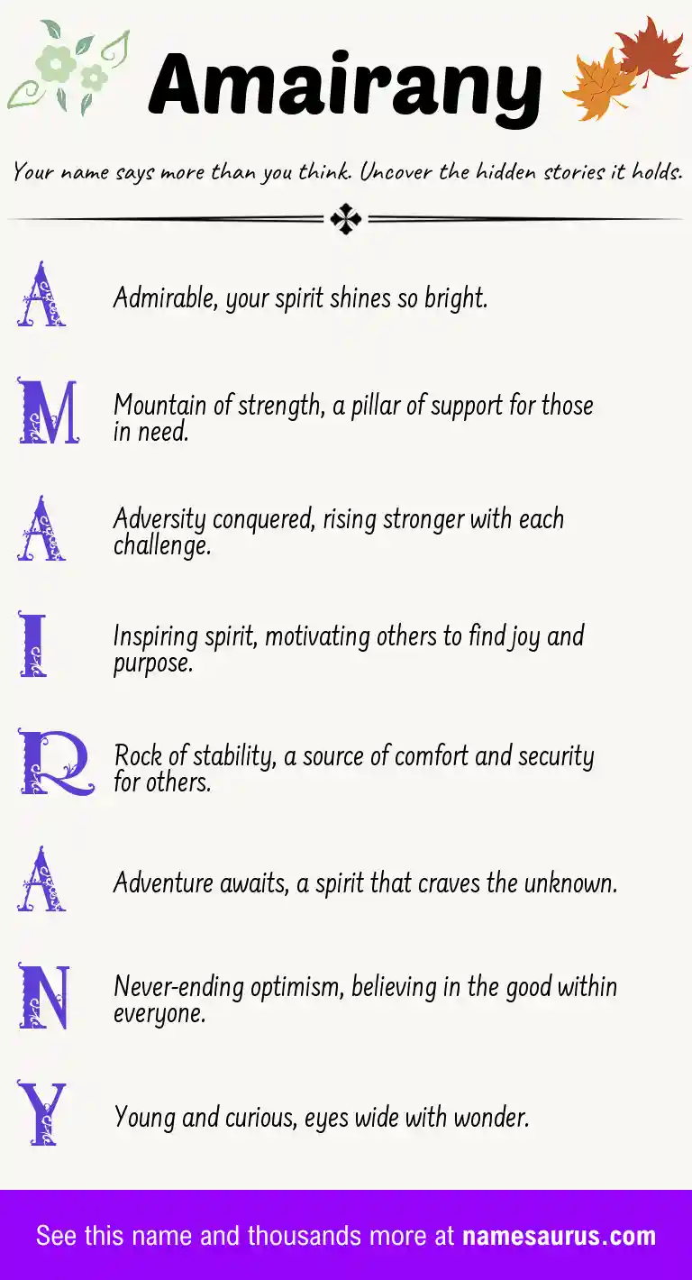 Acrostic poem about Amairany.