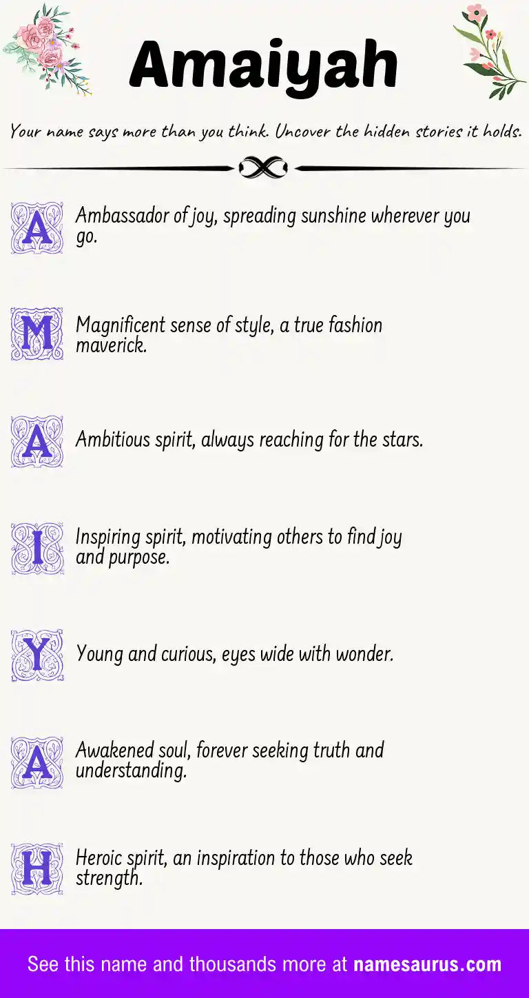 Acrostic poem about Amaiyah.