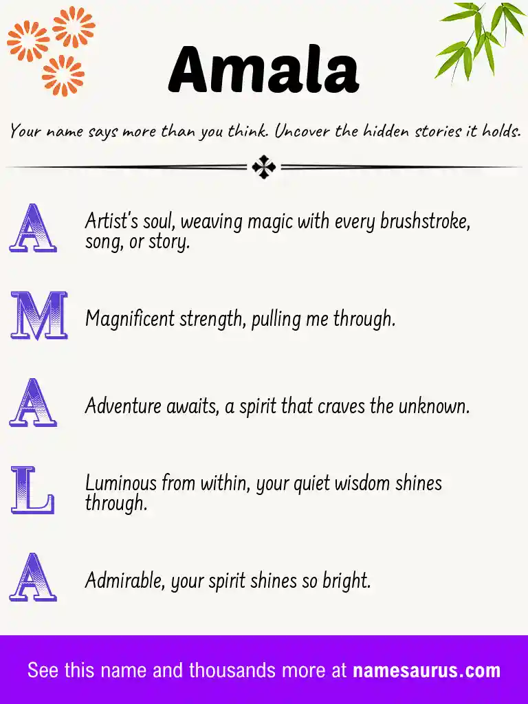 Acrostic poem about Amala.