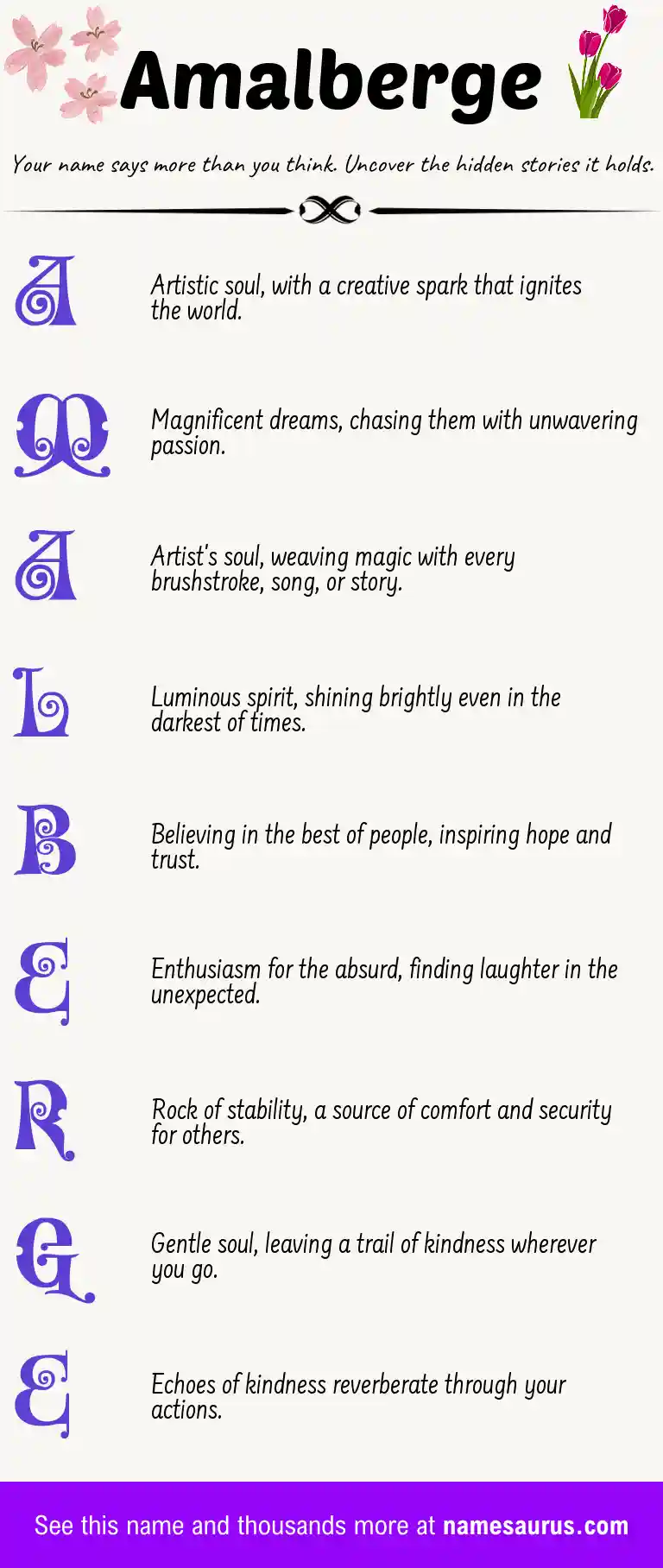 Acrostic poem about Amalberge.
