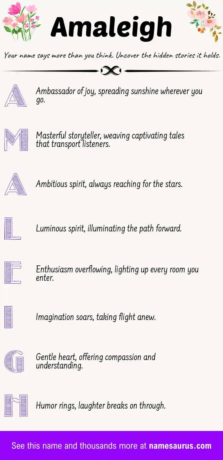 Acrostic poem about Amaleigh.
