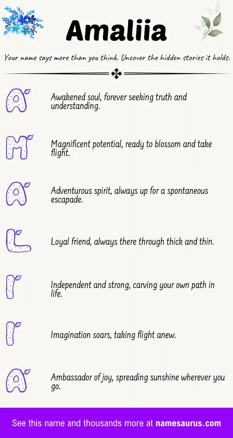 Acrostic poem about Amaliia.