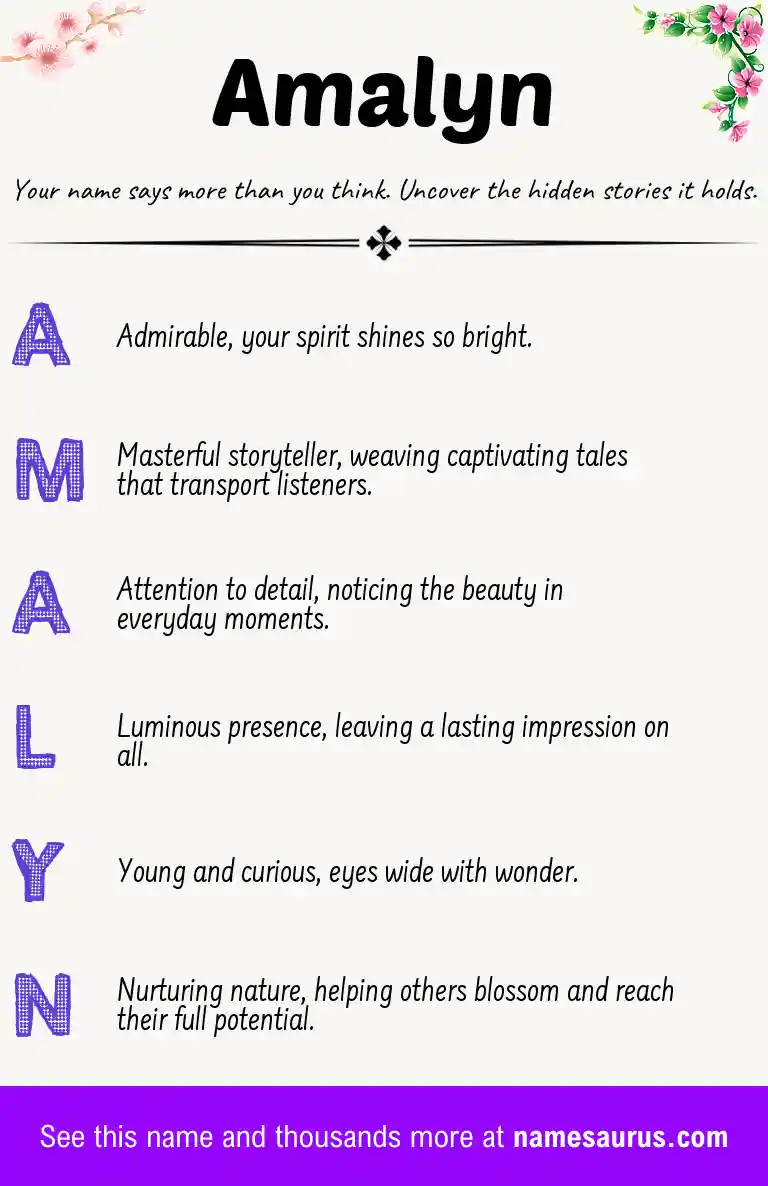 Acrostic poem about Amalyn.