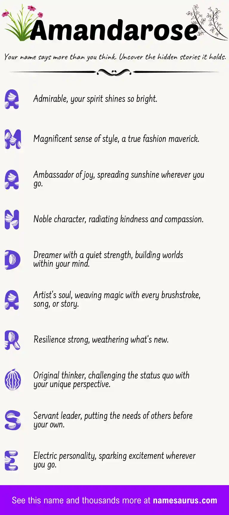 Acrostic poem about Amandarose.