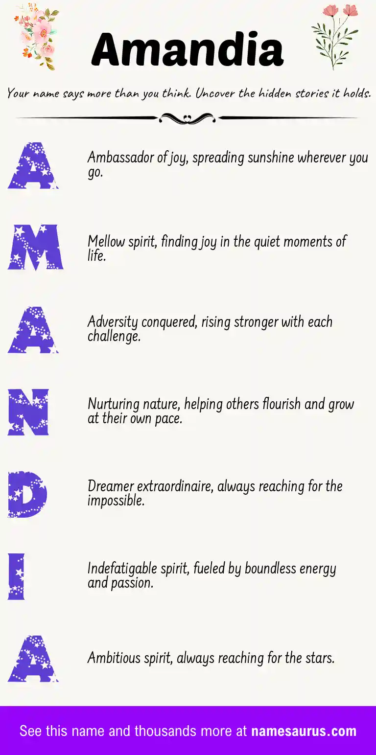 Acrostic poem about Amandia.