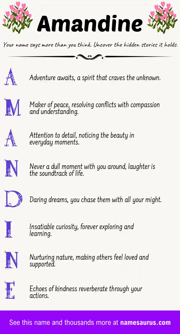 Acrostic poem about Amandine.