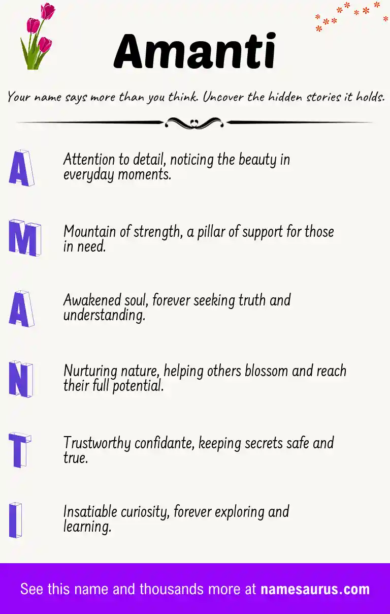 Acrostic poem about Amanti.