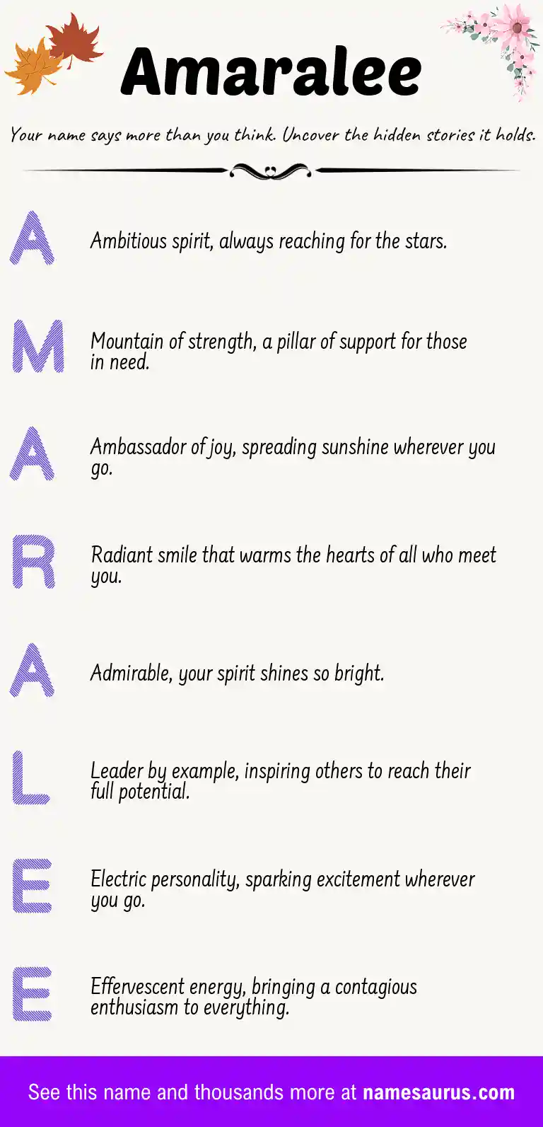 Acrostic poem about Amaralee.