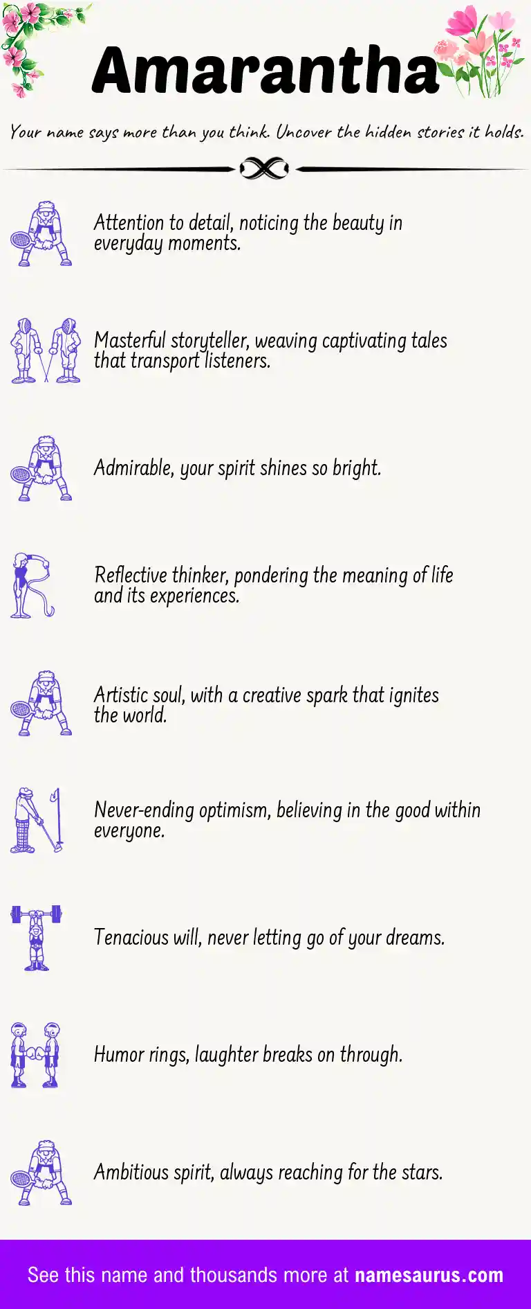 Acrostic poem about Amarantha.