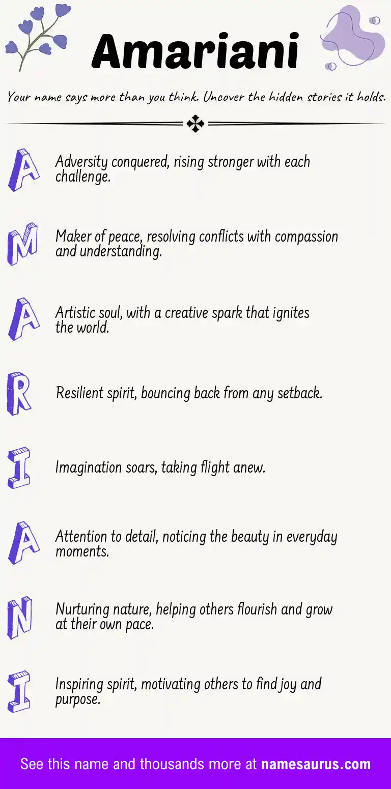 Acrostic poem about Amariani.
