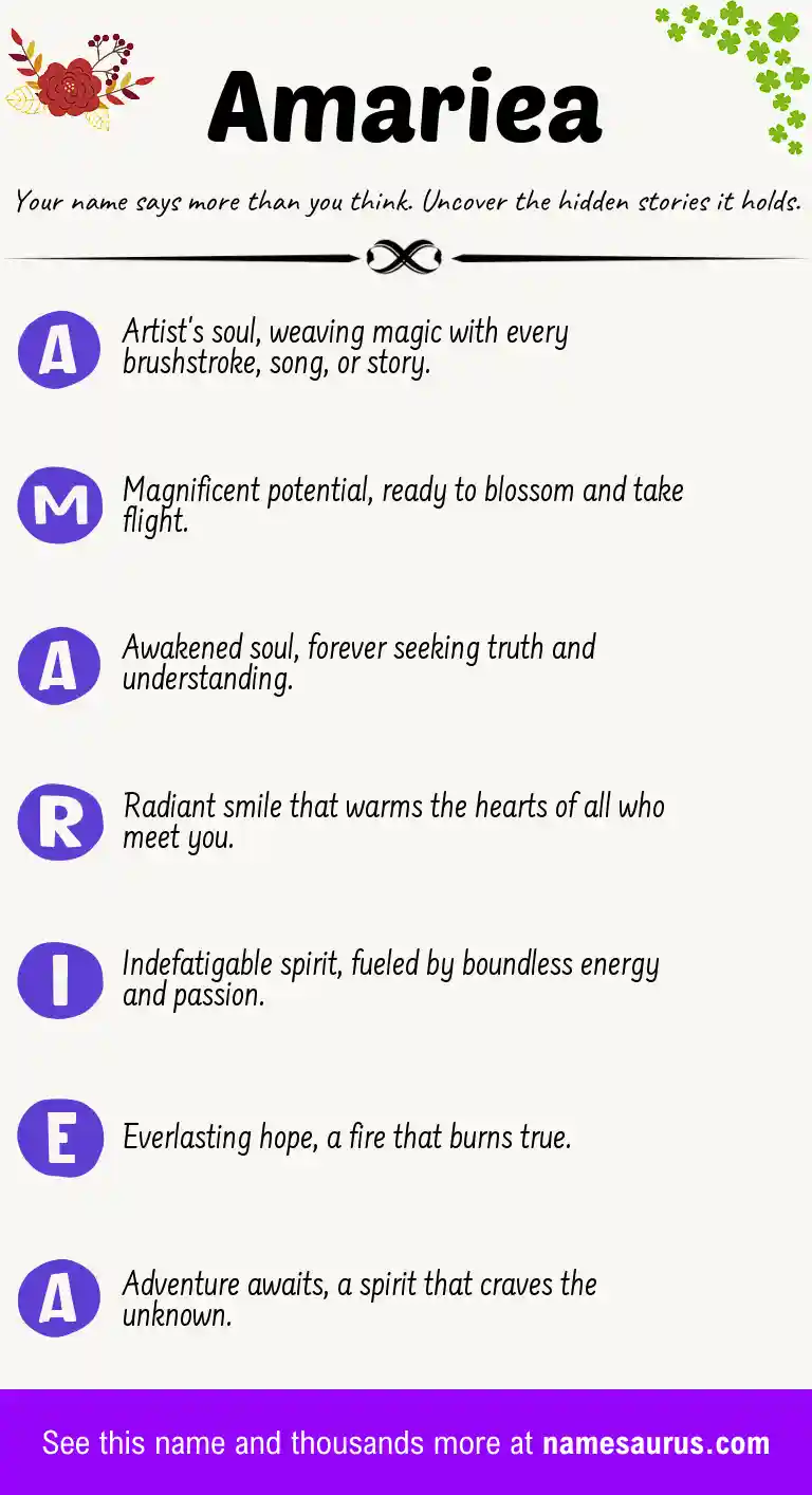 Acrostic poem about Amariea.