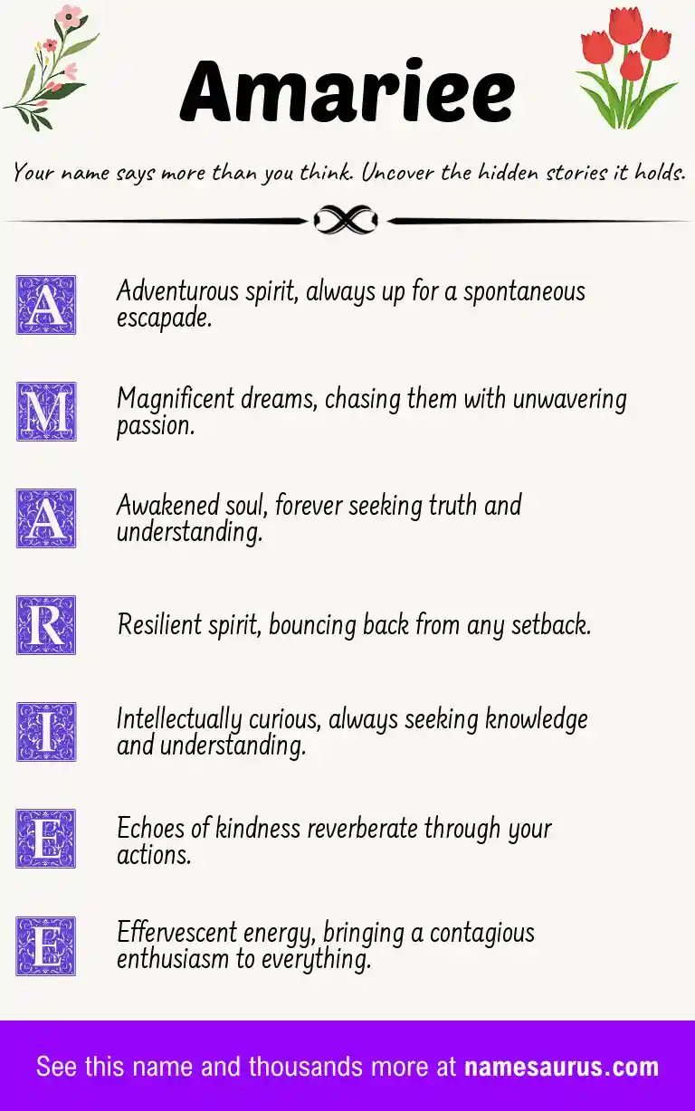 Acrostic poem about Amariee.
