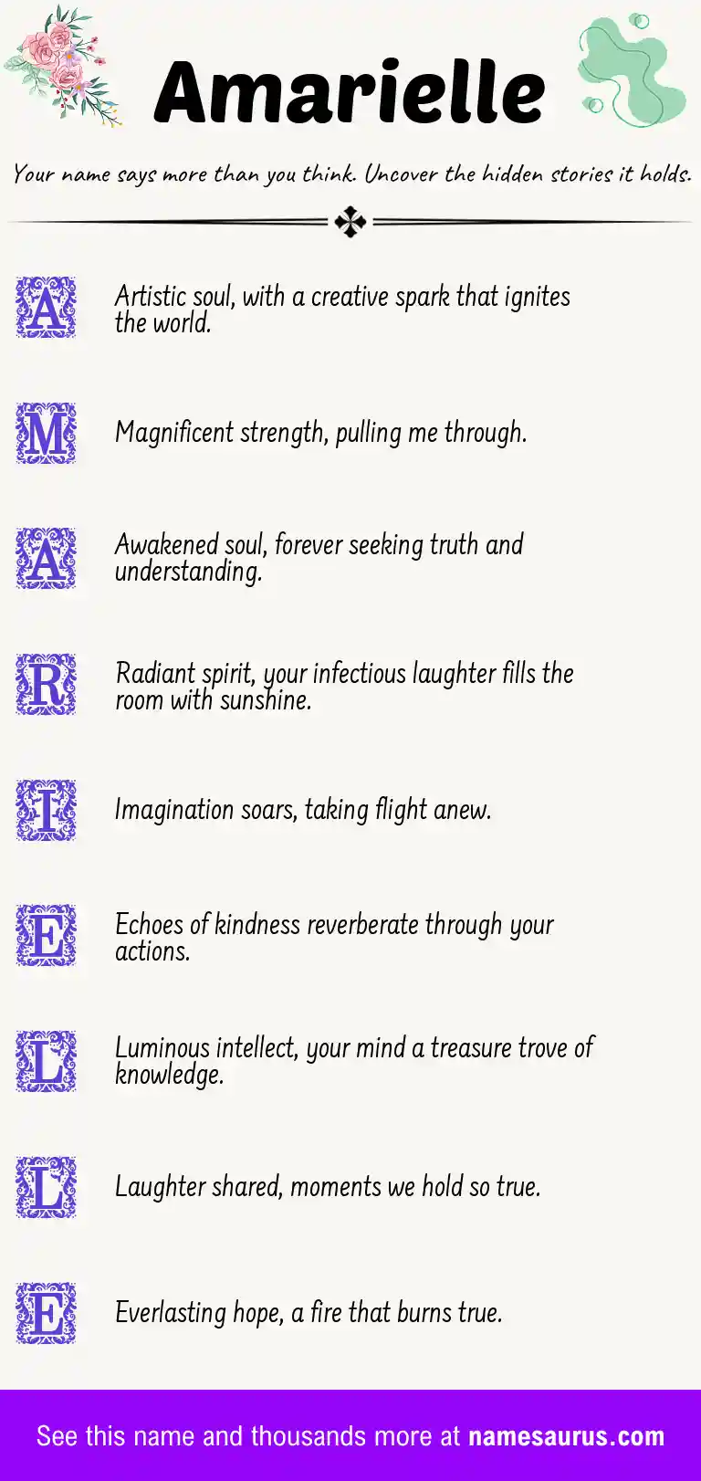 Acrostic poem about Amarielle.