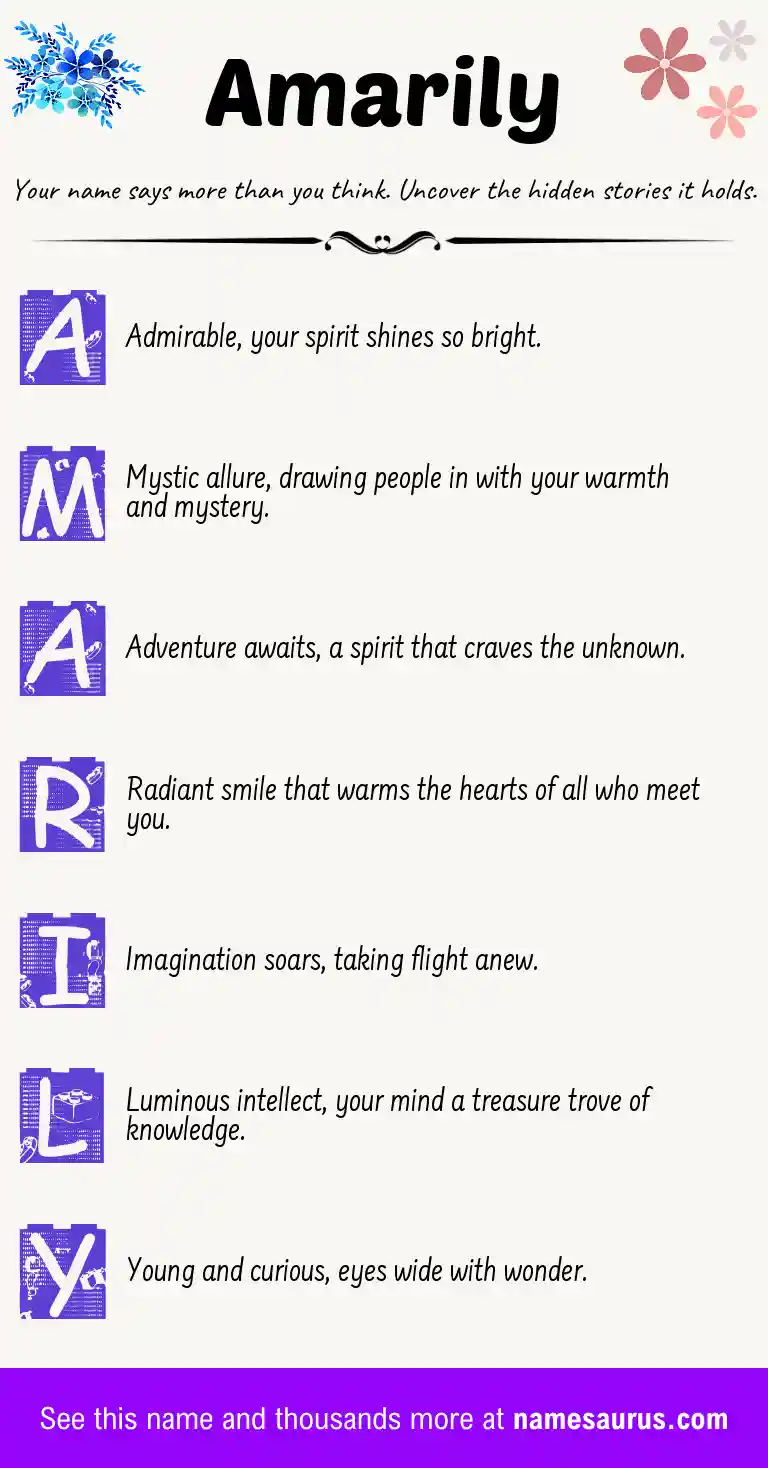 Acrostic poem about Amarily.