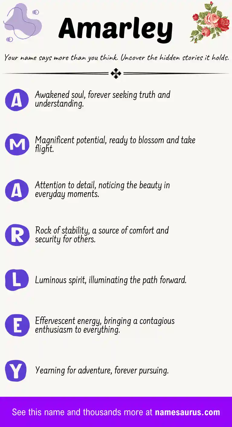 Acrostic poem about Amarley.