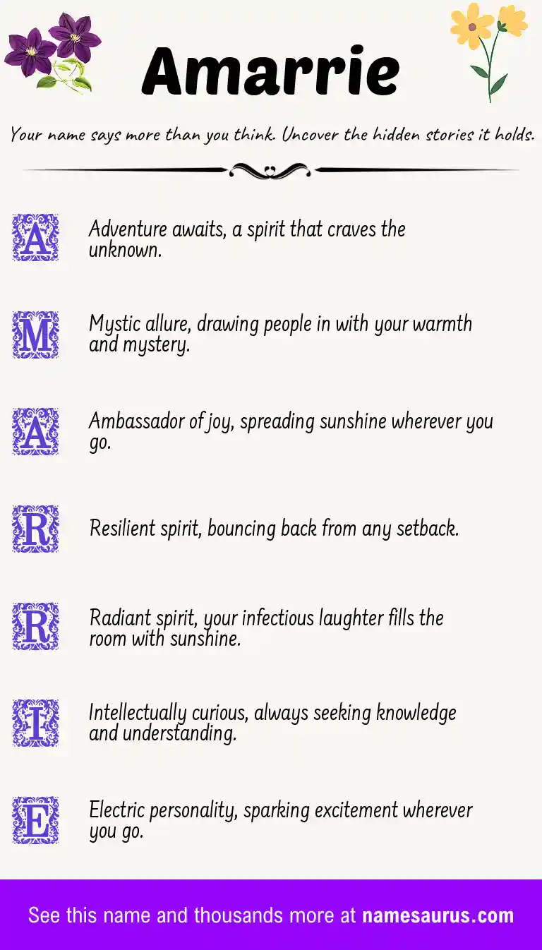 Acrostic poem about Amarrie.
