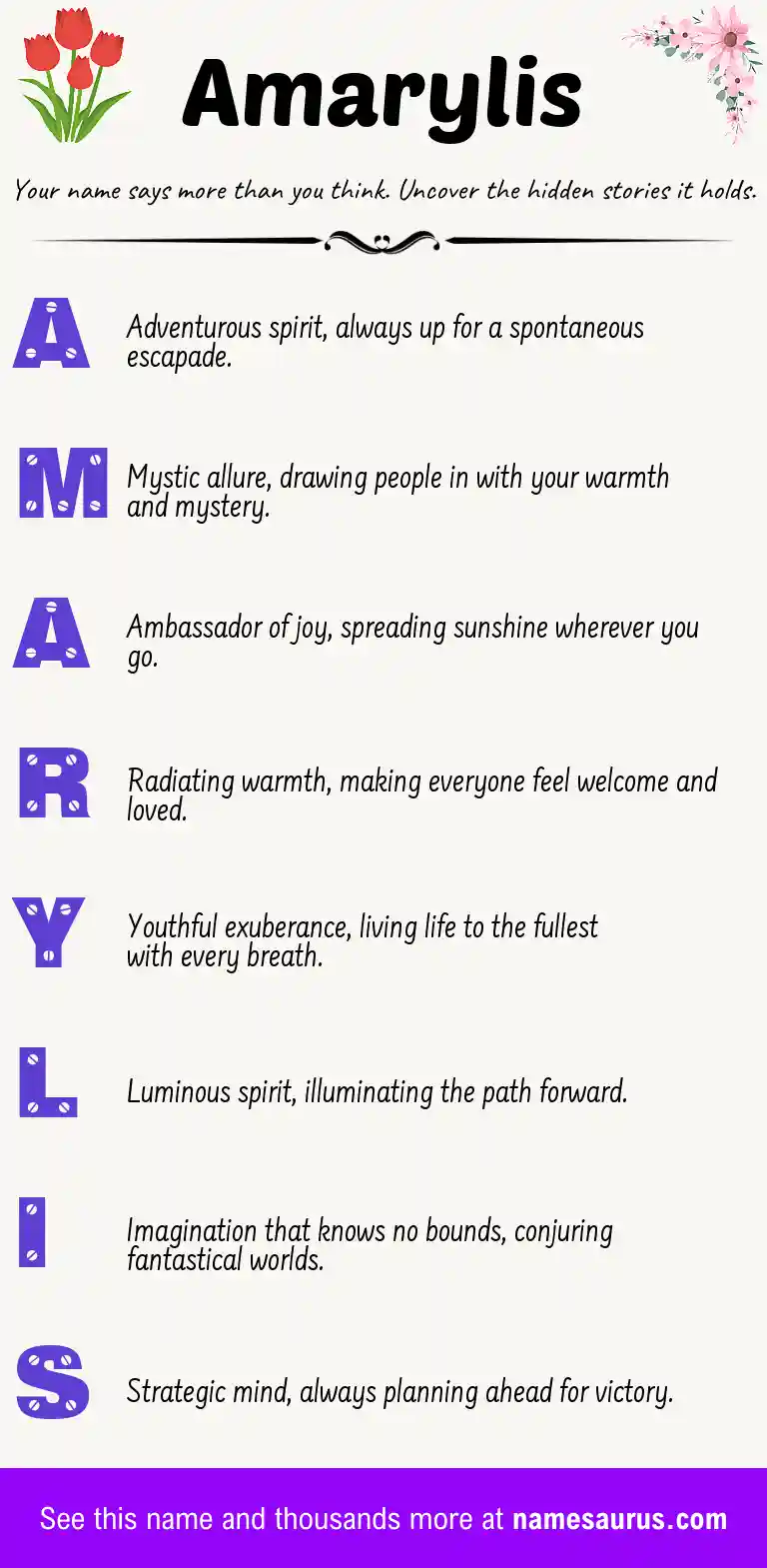 Acrostic poem about Amarylis.