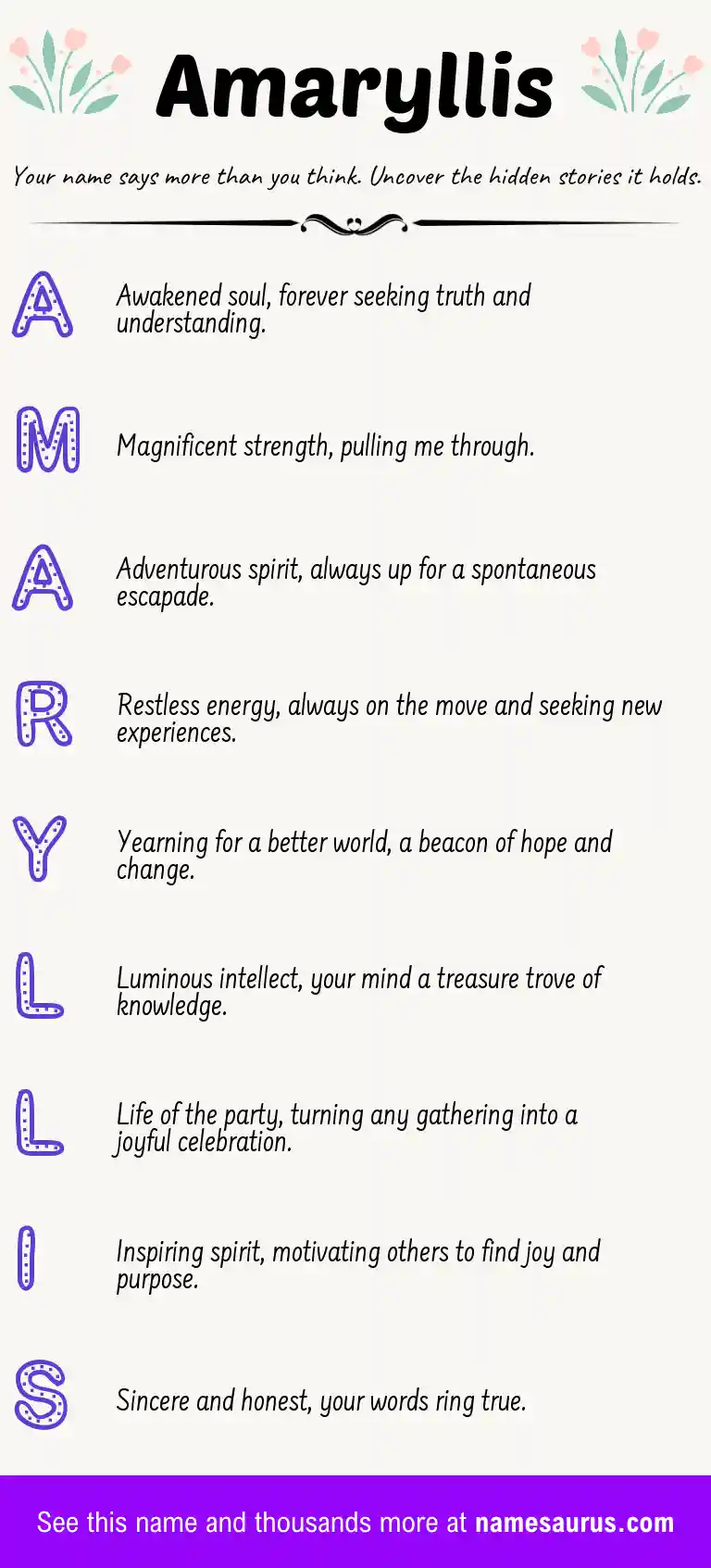 Acrostic poem about Amaryllis.