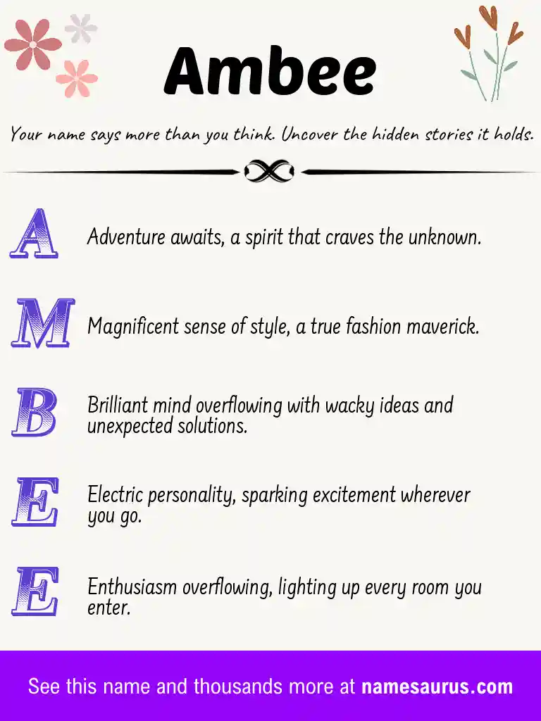 Acrostic poem about Ambee.