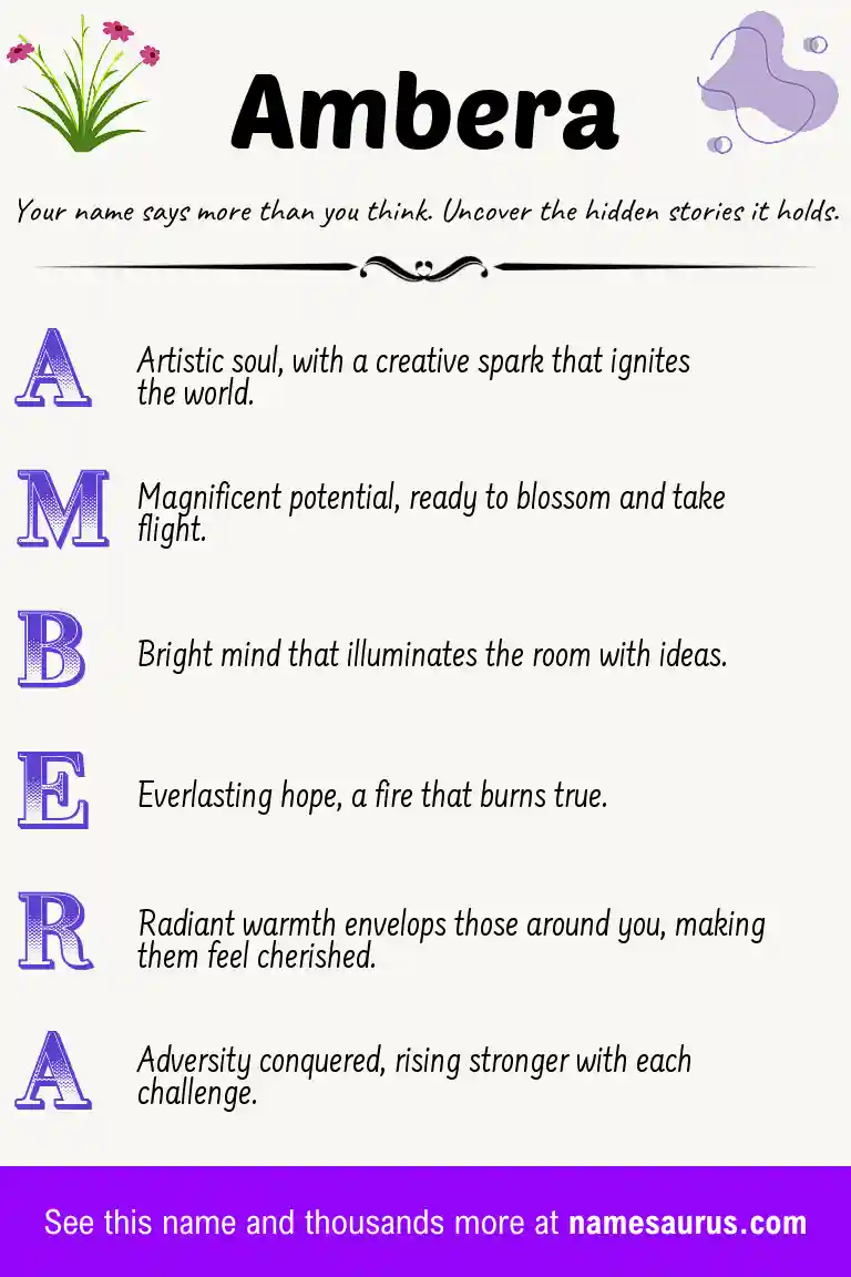Acrostic poem about Ambera.