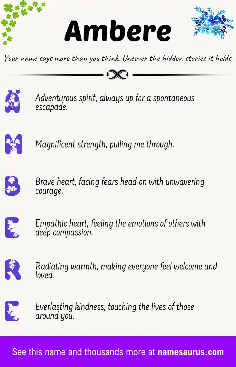 Acrostic poem about Ambere.