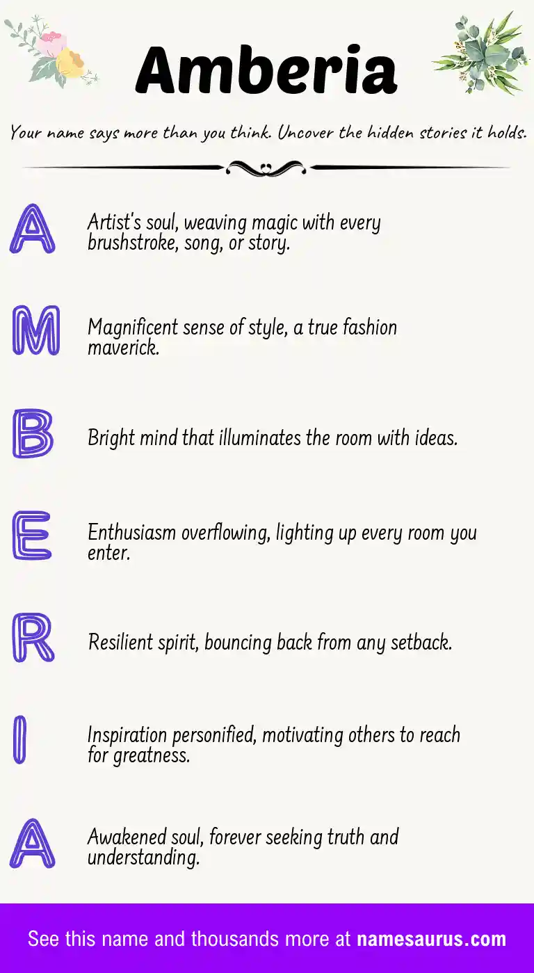 Acrostic poem about Amberia.